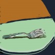 Kitchen table with fork