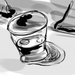 glass with manhattan