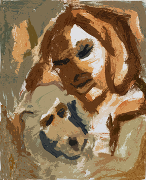 Woman and Dog IV cutout