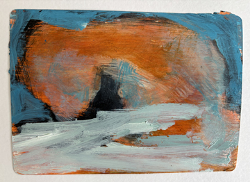 Landscape on playing card